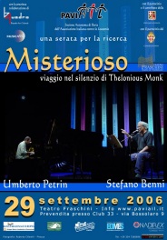 locandina spettacolo teatro e musica a Pavia - "Misterioso"